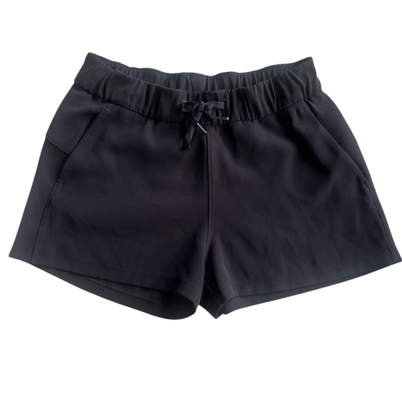 Lululemon Athletica On the Fly Black Drawstring Shorts Elastic Waist Size 6 - Picture 4 of 7